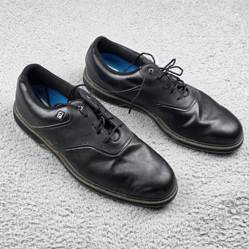 FootJoy Golf Shoes Mens 13M Black Leather Spiked Cleats 57024